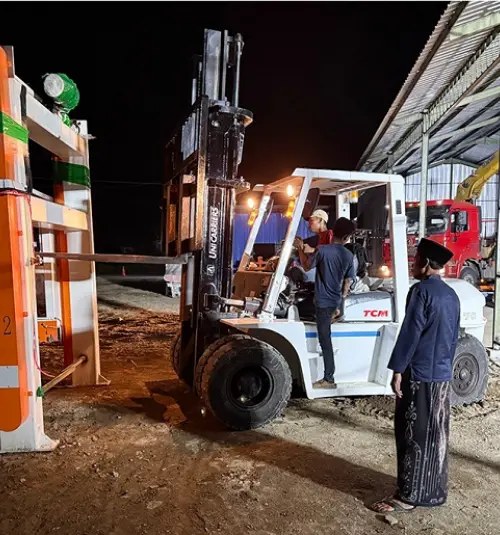 Proyecto de línea de producción automática de bloques ligeros para clientes del sudeste asiático en Indonesia